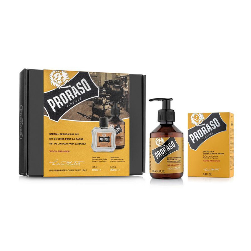Coffret Duo Barbe shampoing, baume à barbe "Wood & Spice" Proraso