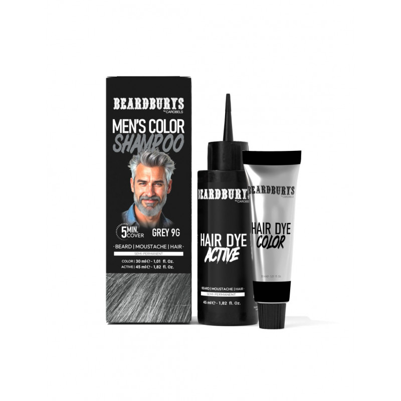 Coloration Gris pour barbe, cheveux, moustaches, Beardburys