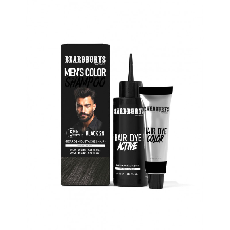 Coloration Noire pour barbe, cheveux, moustaches, Beardburys