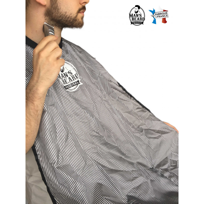 Tablier De Rasage Noir - Cape Pour Barbier Et Coiffure - Pratique Et Léger