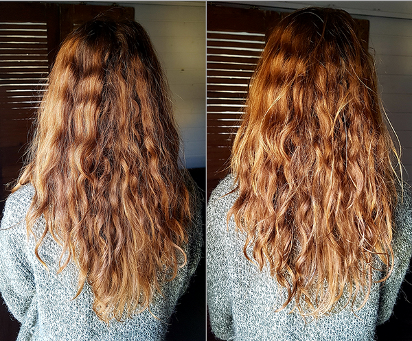 Avant et après le soin Huile à Barbe sur cheveux